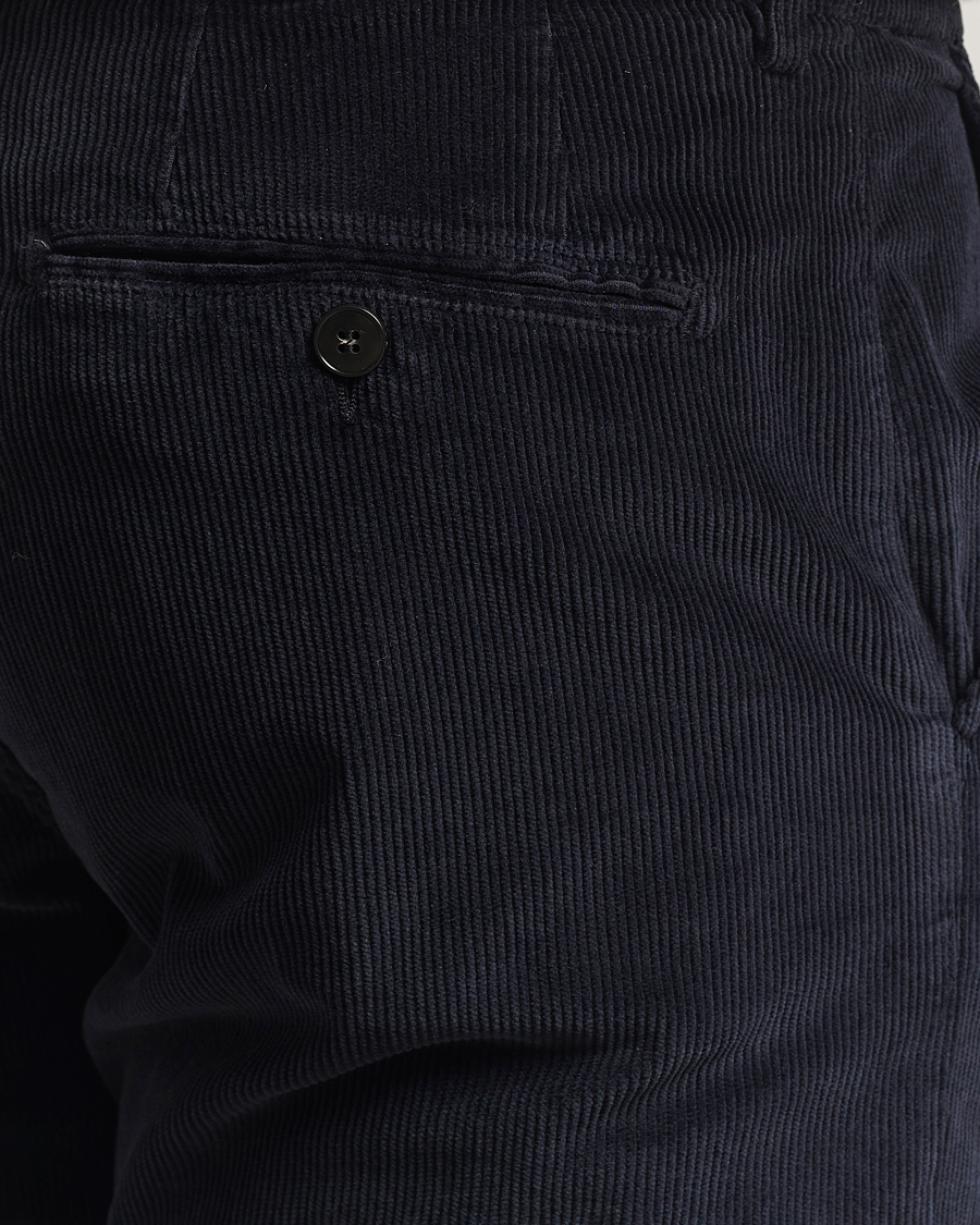 Herr | Byxor | Canali | Soft Corduroy Trousers Navy