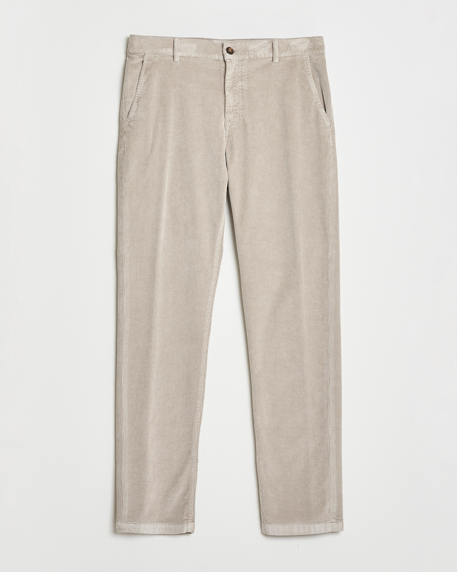 Herr | Byxor | Canali | Soft Corduroy Trousers Beige