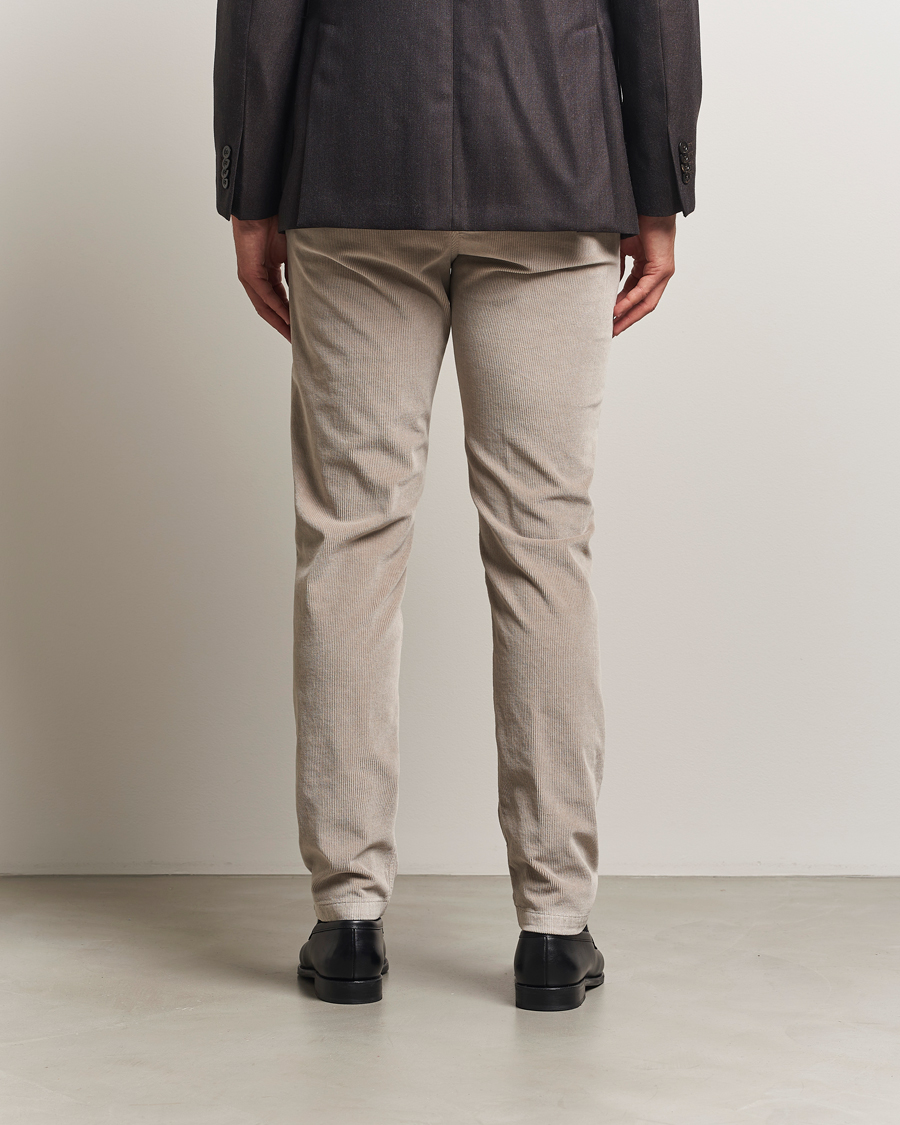 Herr | Byxor | Canali | Soft Corduroy Trousers Beige