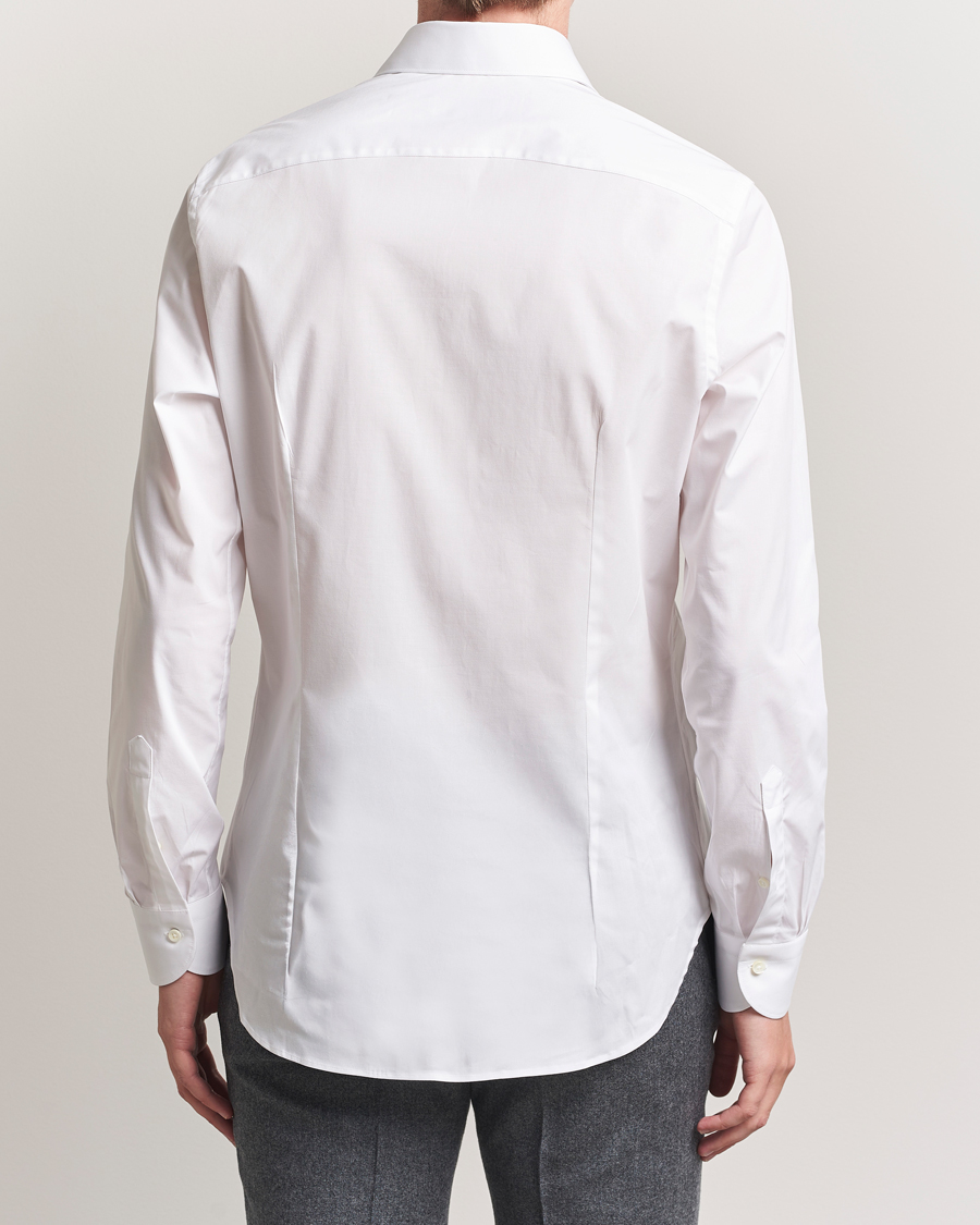 Herr | Skjortor | Canali | Slim Fit Cotton/Stretch Shirt White