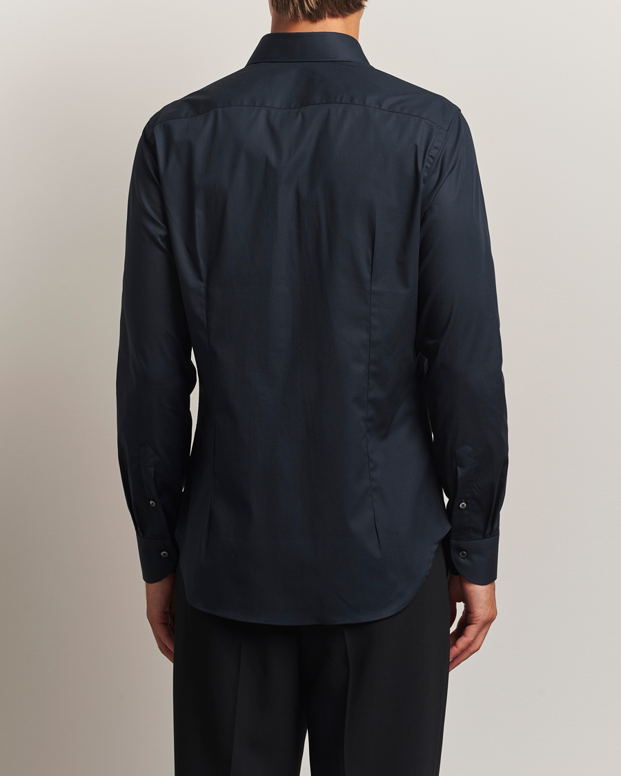 Herr | Skjortor | Canali | Slim Fit Cotton/Stretch Shirt Navy
