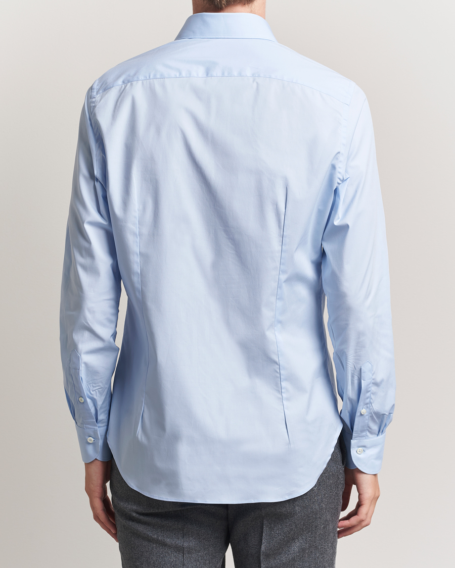 Herr | Skjortor | Canali | Slim Fit Cotton/Stretch Shirt Light Blue
