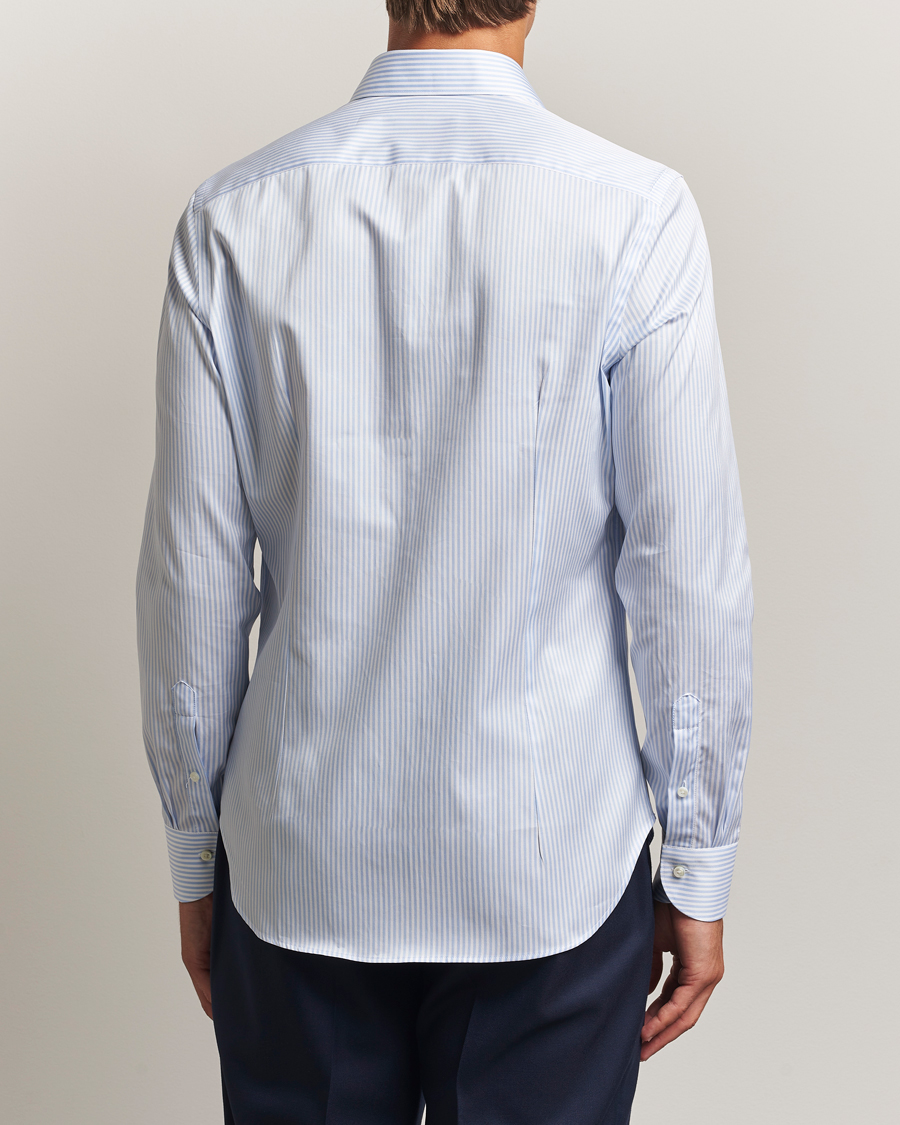 Herr | Skjortor | Canali | Slim Fit Cotton Shirt Light Blue Stripe