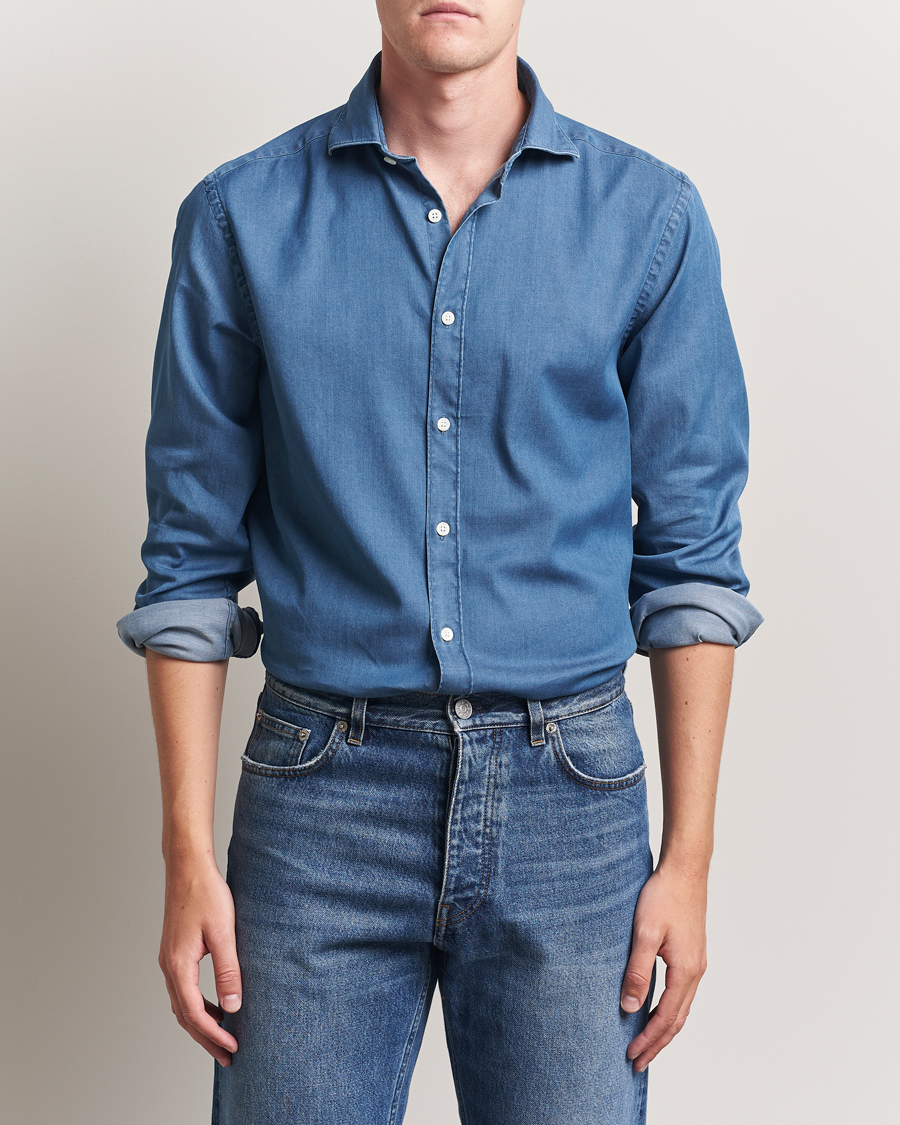 Herr | Skjortor | Canali | Denim Shirt Stone Wash
