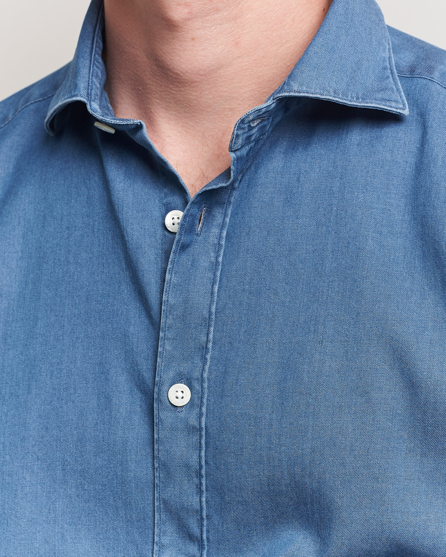 Herr | Skjortor | Canali | Denim Shirt Stone Wash