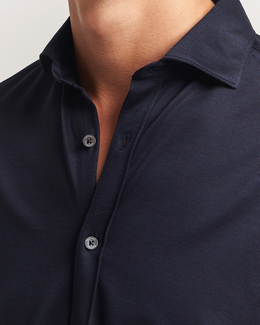 Herr | Skjortor | Canali | Jersey Piquet Shirt Navy