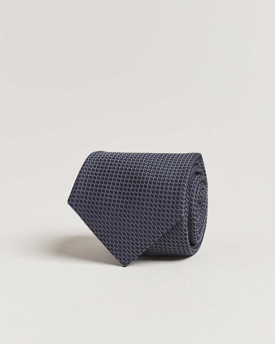 Herr | Slipsar | Canali | 5-Fold Silk Tie Navy