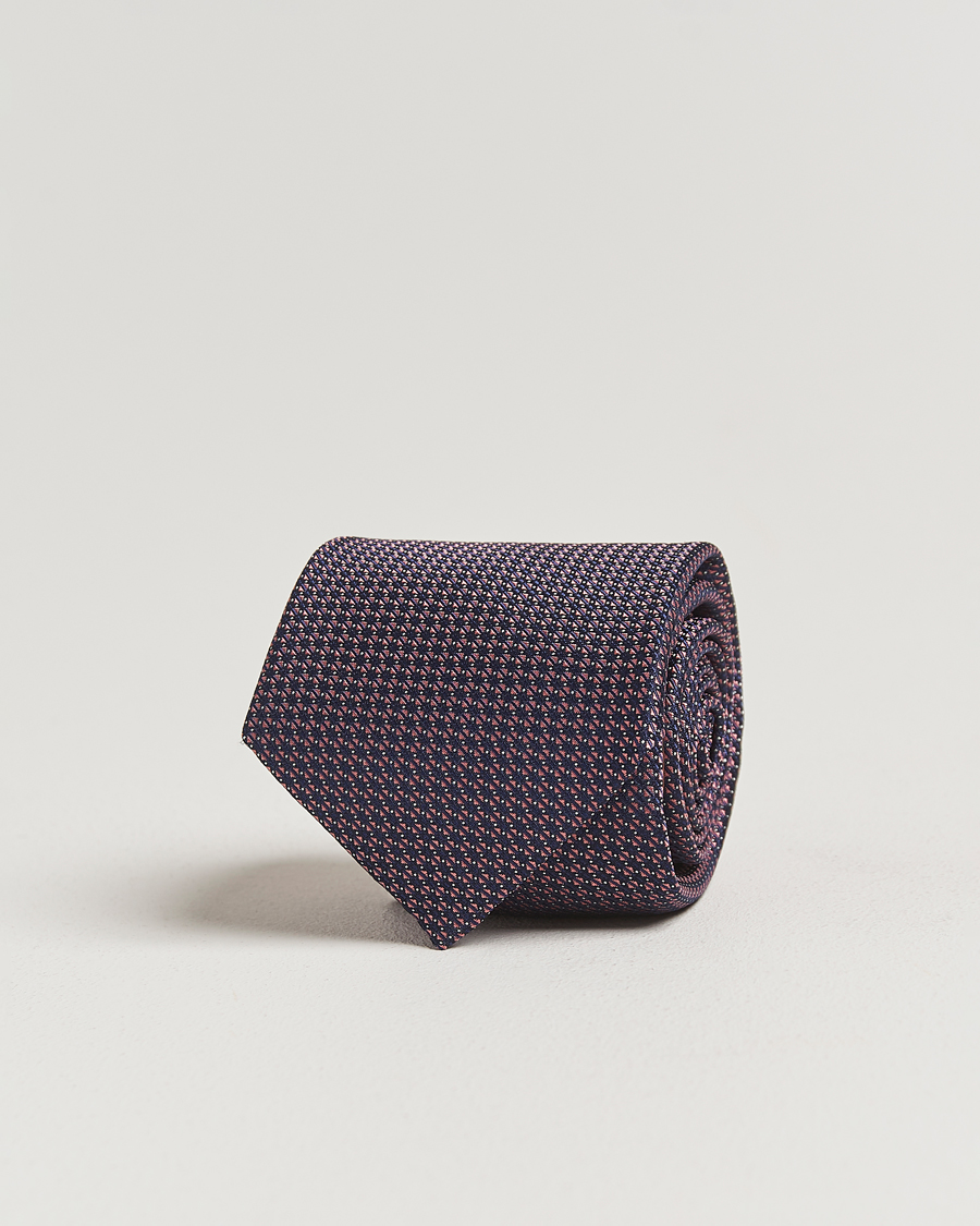 Herr | Slipsar | Canali | 5-Fold Silk Tie Pink