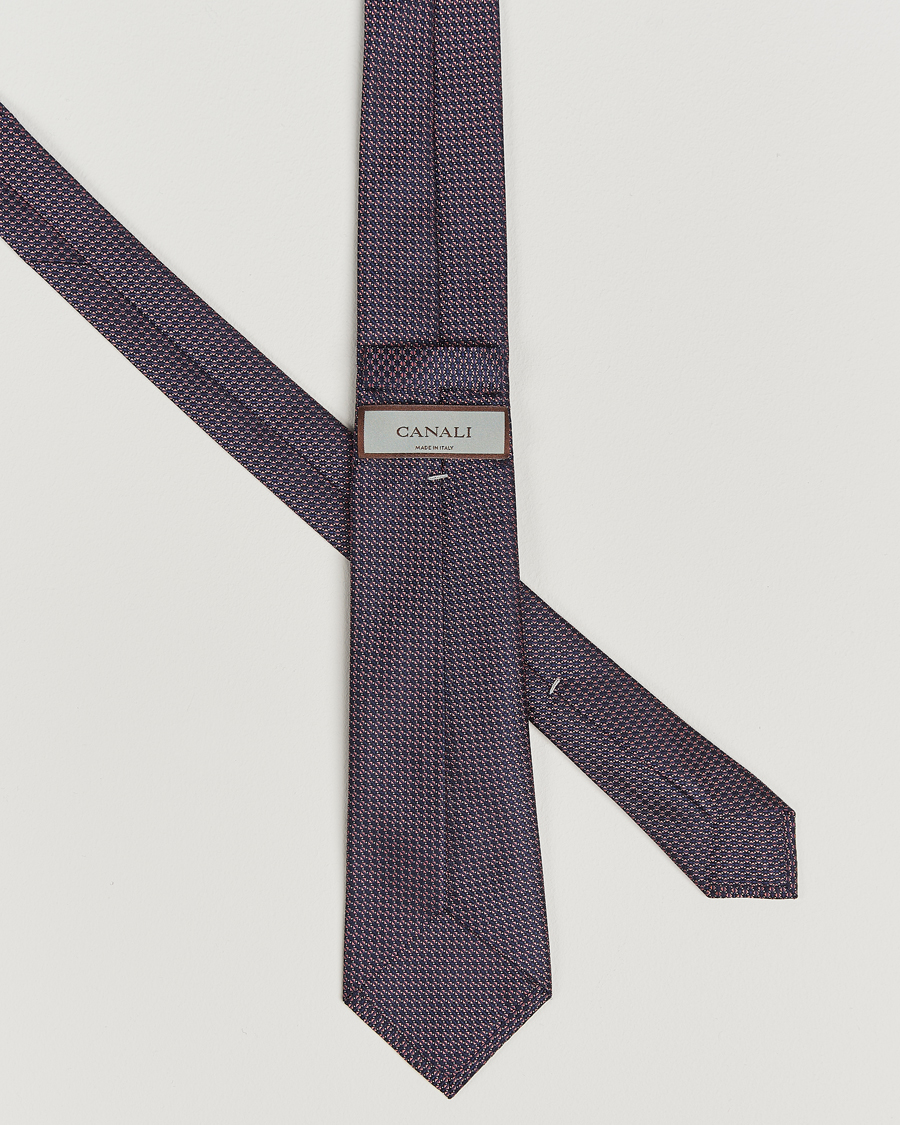 Herr | Slipsar | Canali | 5-Fold Silk Tie Pink