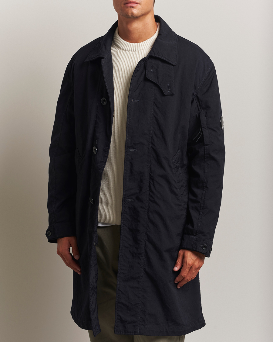 Herr | Jackor | C.P. Company | Twill Garment Dyed Lined Coat Navy