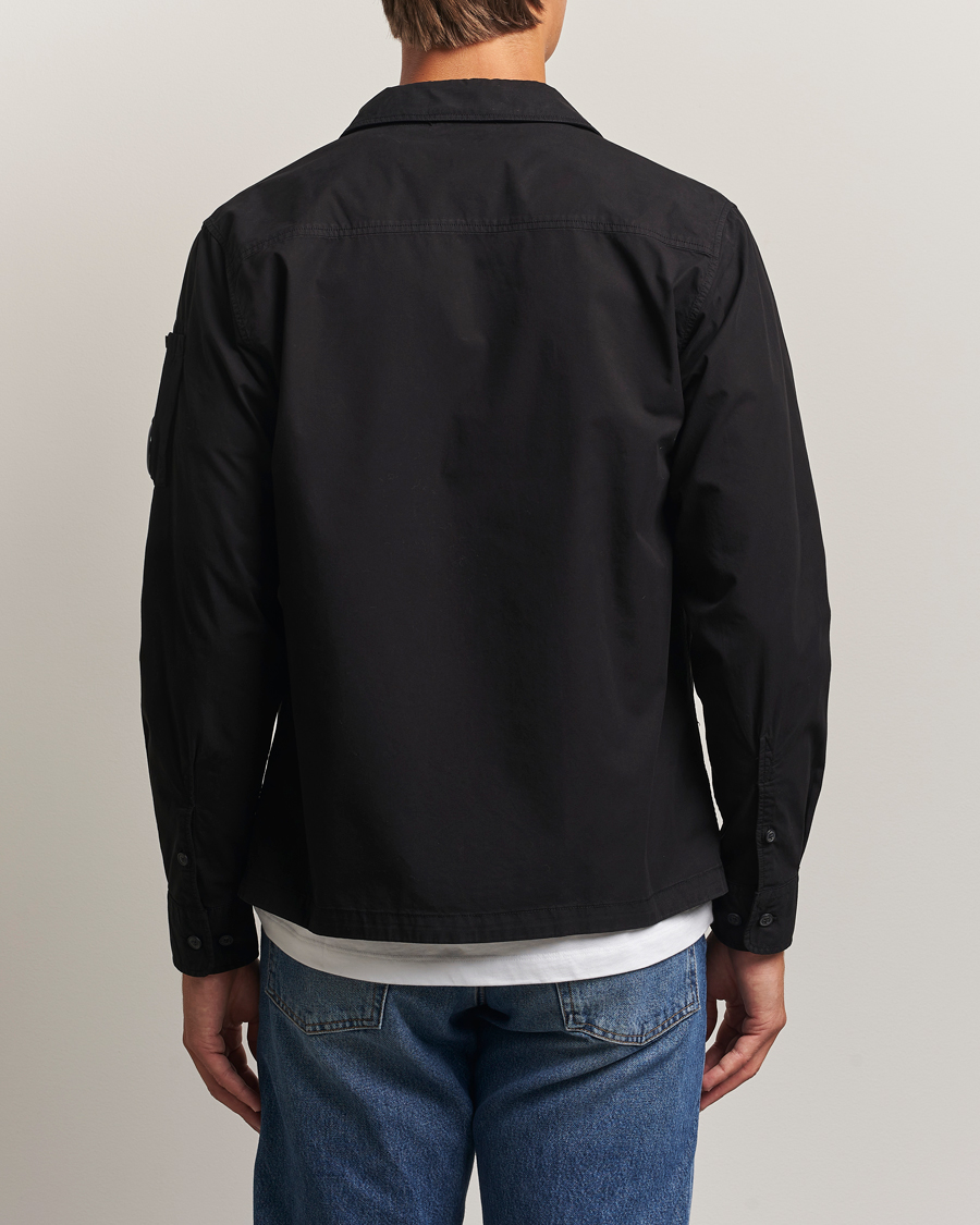 Herr | Skjortor | C.P. Company | Organic Cotton Gabardine Zip Overshirt Black