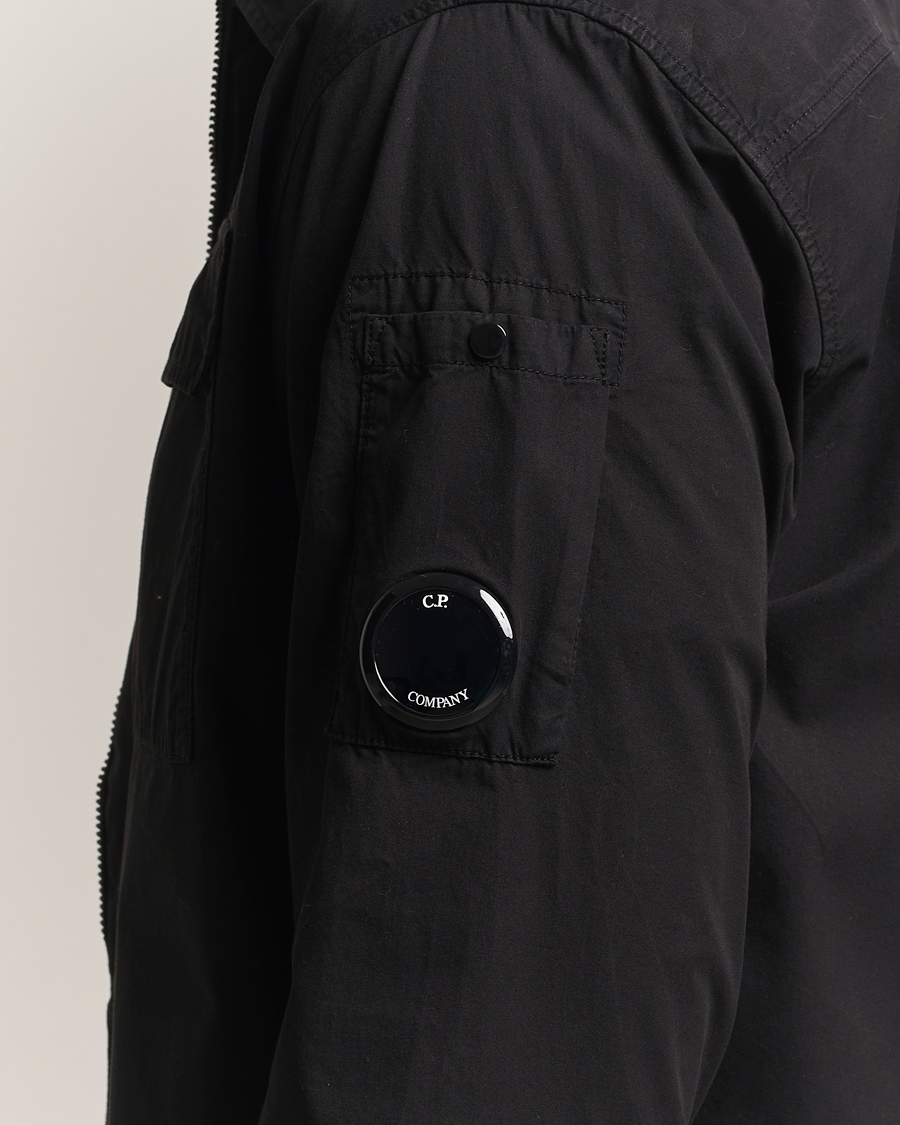 Herr | Skjortor | C.P. Company | Organic Cotton Gabardine Zip Overshirt Black