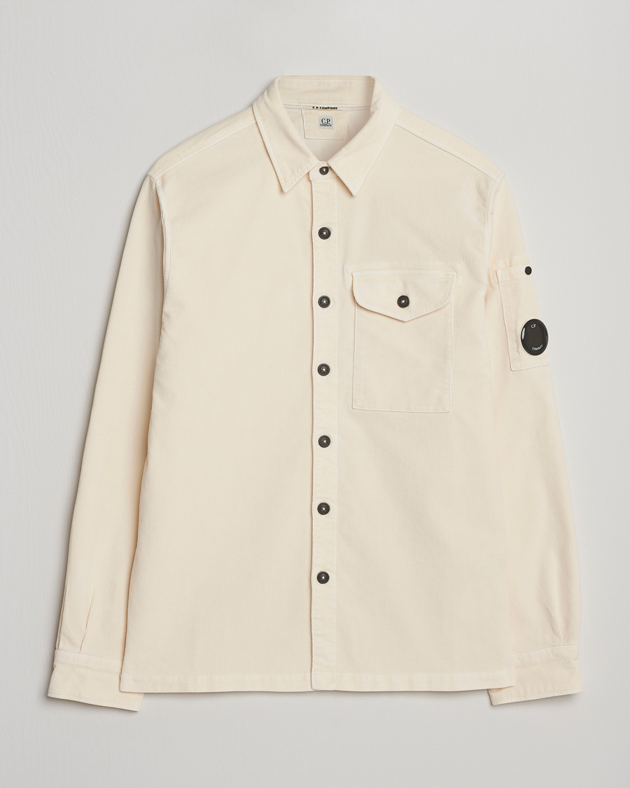 Herr | Skjortor | C.P. Company | Corduroy Lens Overshirt White