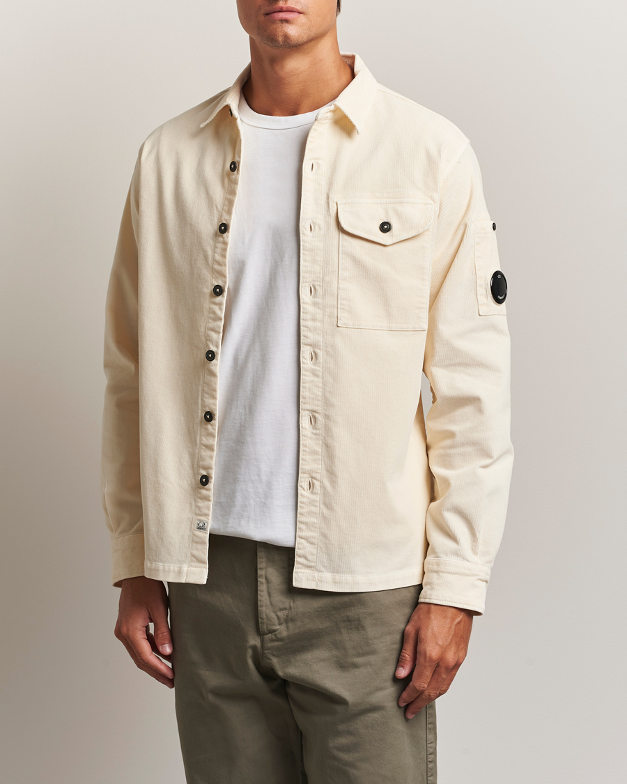 Herr | Skjortor | C.P. Company | Corduroy Lens Overshirt White