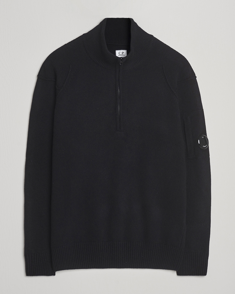 Herr | Tröjor | C.P. Company | Knitted Lambswool Half-Zip Black