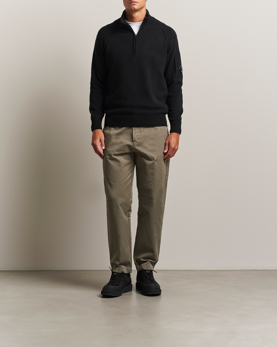 Herr | Tröjor | C.P. Company | Knitted Lambswool Half-Zip Black