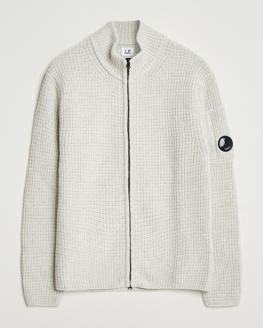 Herr | Tröjor | C.P. Company | Structure Lambswool Full Zip Grey