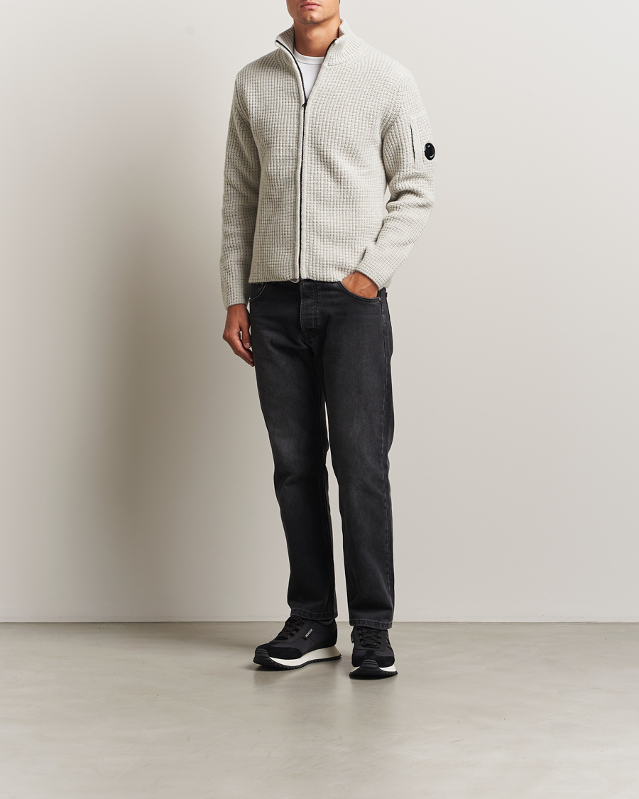 Herr | Tröjor | C.P. Company | Structure Lambswool Full Zip Grey