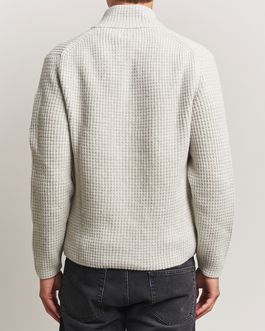 Herr | Tröjor | C.P. Company | Structure Lambswool Full Zip Grey