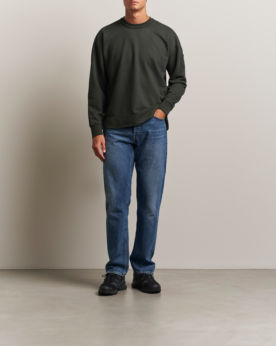 Herr | Tröjor | C.P. Company | Brushed Emerized Fleece Lens Sweatshirt Dark Green