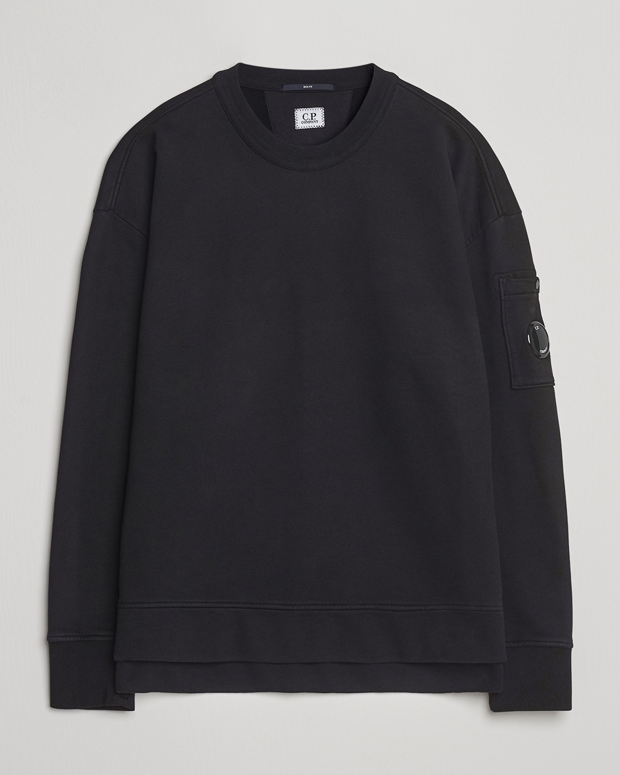 Herr | Tröjor | C.P. Company | Brushed Emerized Fleece Lens Sweatshirt Black