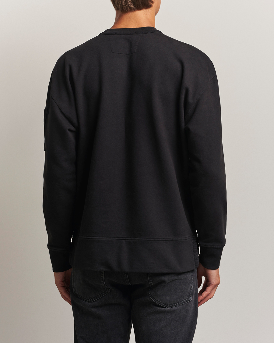 Herr | Tröjor | C.P. Company | Brushed Emerized Fleece Lens Sweatshirt Black