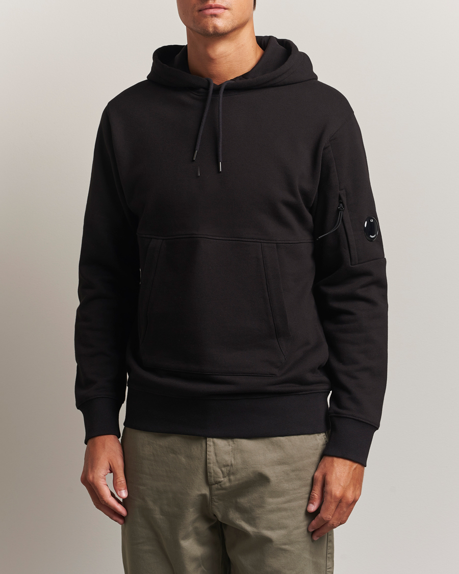 Herr | Tröjor | C.P. Company | Diagonal Raised Fleece Lens Hood Black
