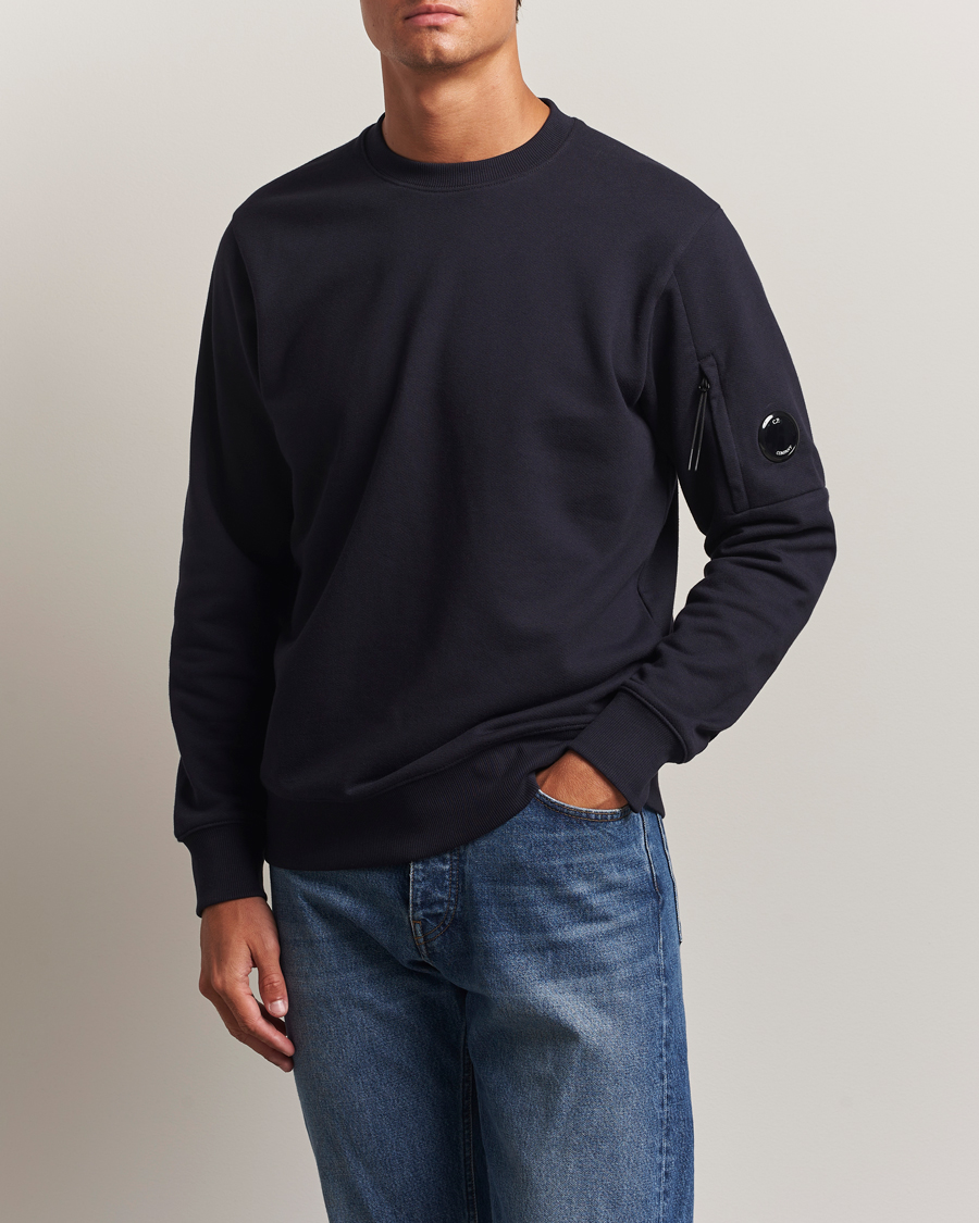 Herr | Tröjor | C.P. Company | Diagonal Raised Fleece Lens Sweatshirt Navy