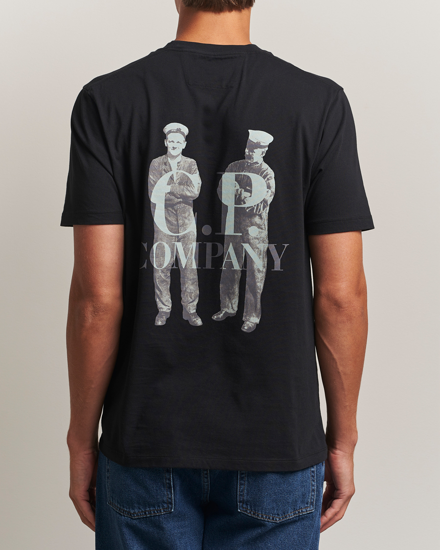 Herr | T-Shirts | C.P. Company | Jersey Back Logo T-Shirt Black
