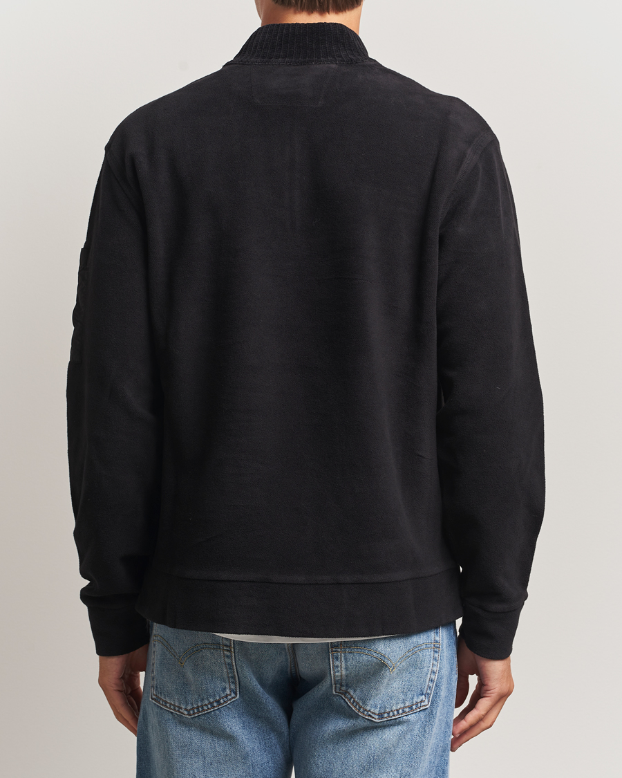 Herr | Tröjor | C.P. Company | Brushed Emerized Diagonal Fleece Half Zip Black