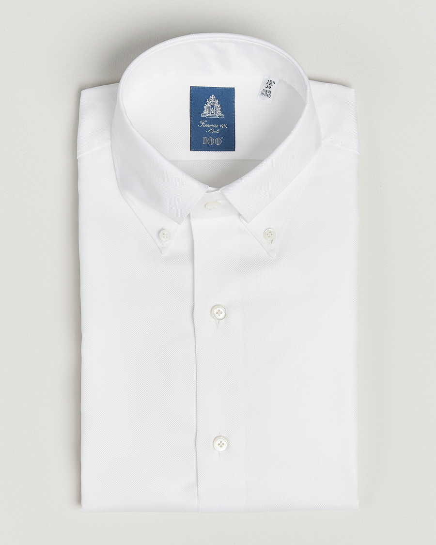 Herr | Skjortor | Finamore Napoli | Milano Slim Oxford Button Down Shirt White