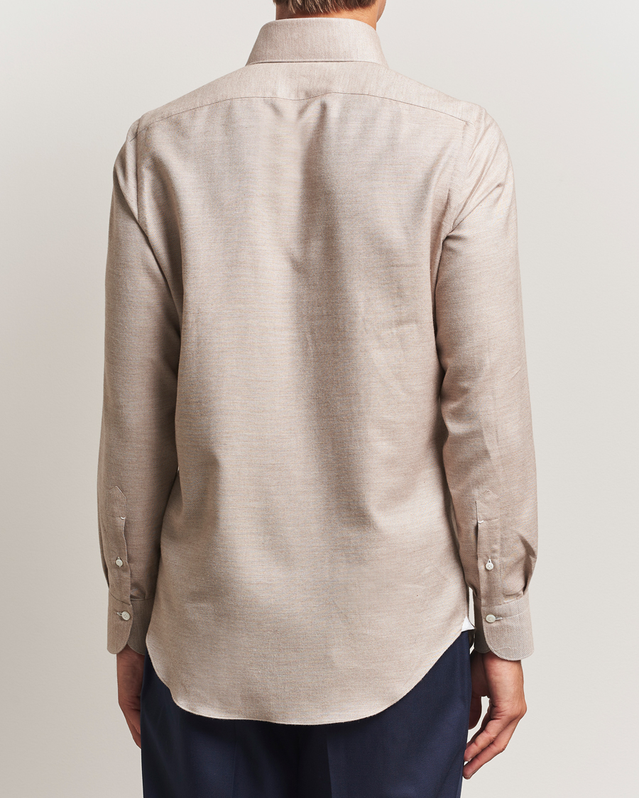 Herr | Skjortor | Finamore Napoli | Milano Slim Cashmere BD Shirt Beige
