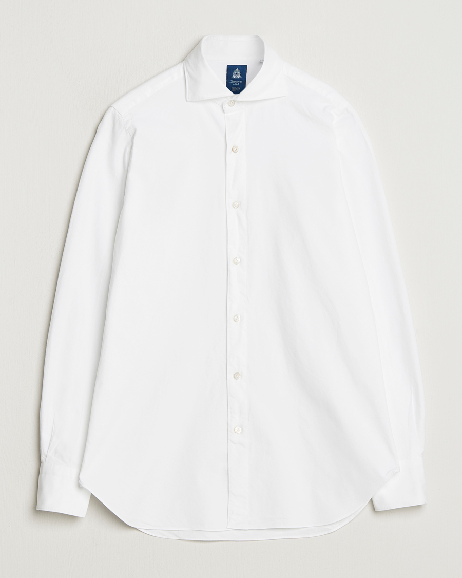 Herr | Skjortor | Finamore Napoli | Gaeta Flannel Sport Shirt White