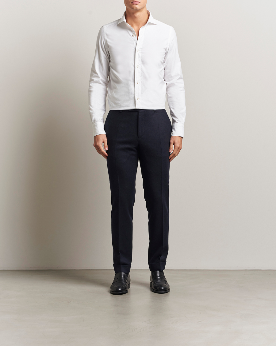 Herr | Skjortor | Finamore Napoli | Gaeta Flannel Sport Shirt White