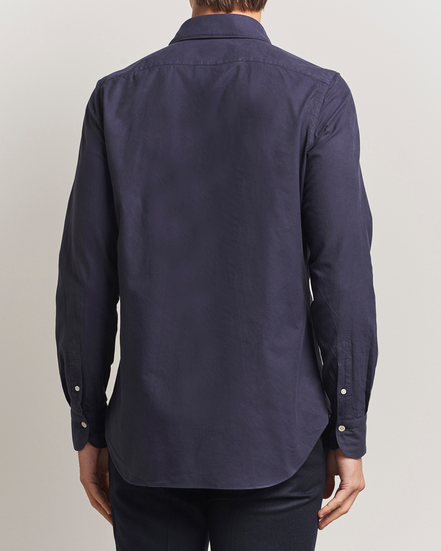 Herr | Skjortor | Finamore Napoli | Gaeta Flannel Sport Shirt Navy