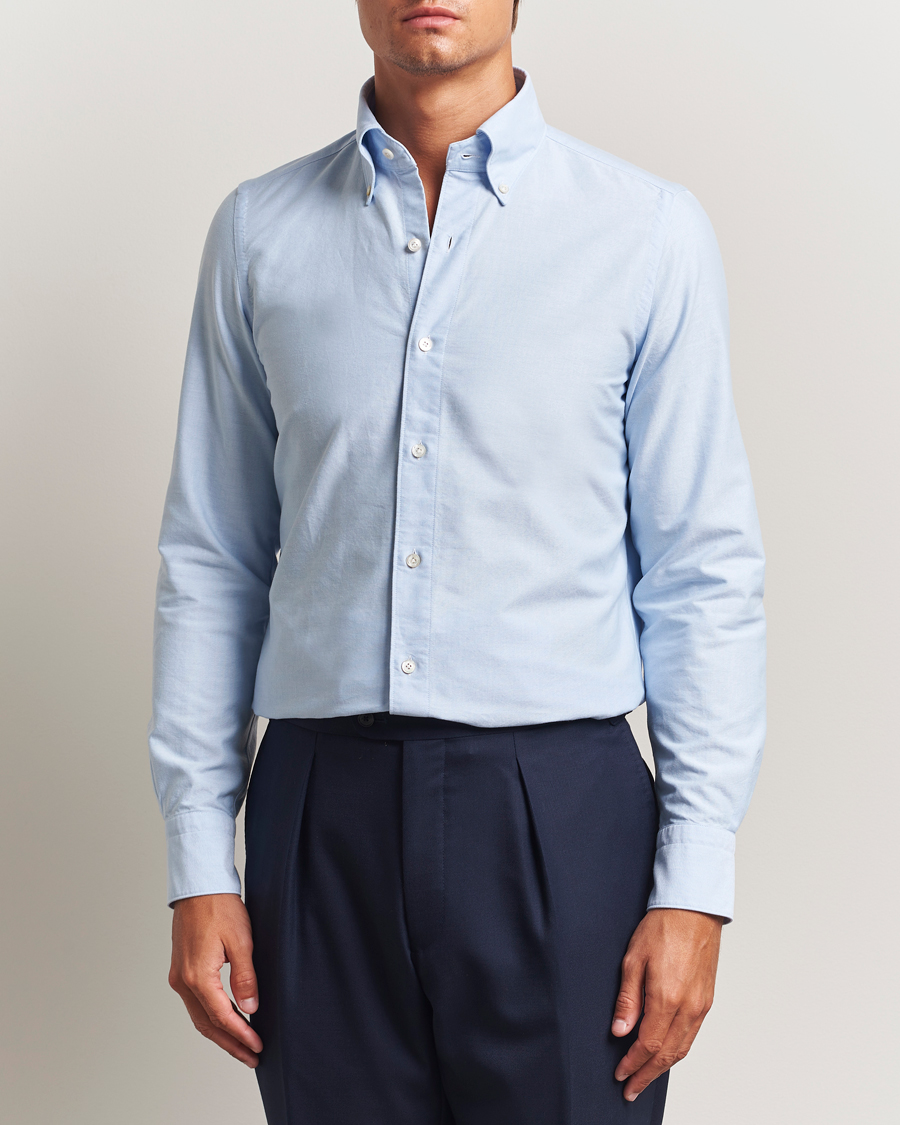 Herr | Skjortor | Finamore Napoli | Gaeta Oxford Button Down Shirt Light Blue