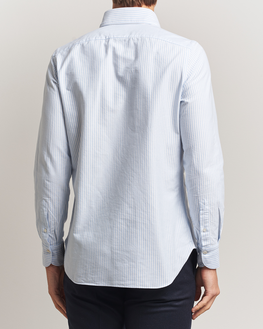 Herr | Skjortor | Finamore Napoli | Gaeta Oxford Button Down Shirt Light Blue Stripe