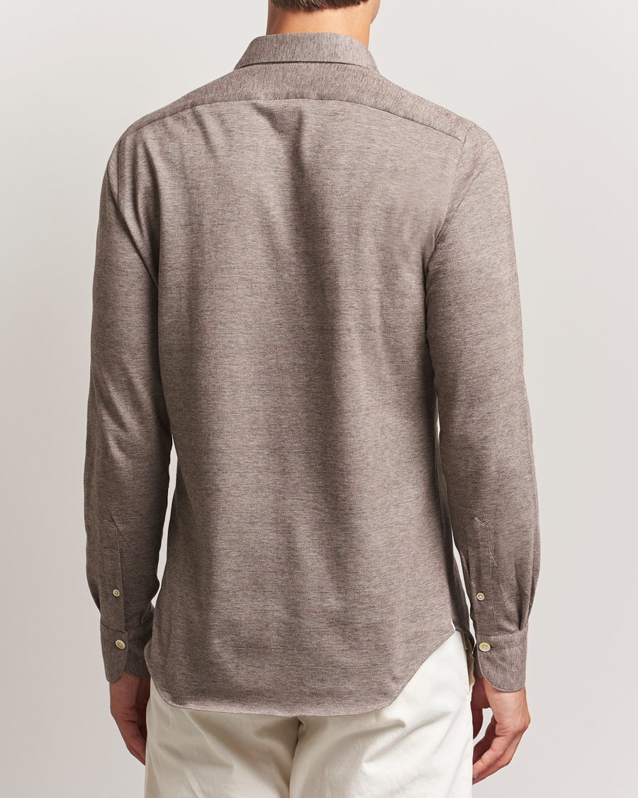 Herr | Skjortor | Finamore Napoli | Cotton/Cashmere Jersey Polo Beige