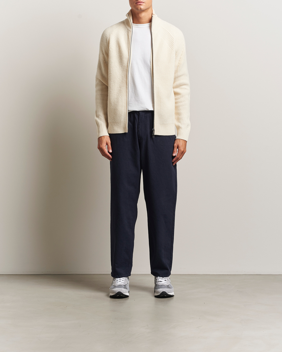 Herr | Tröjor | Forét | Delta Wool Zip Knit Cloud