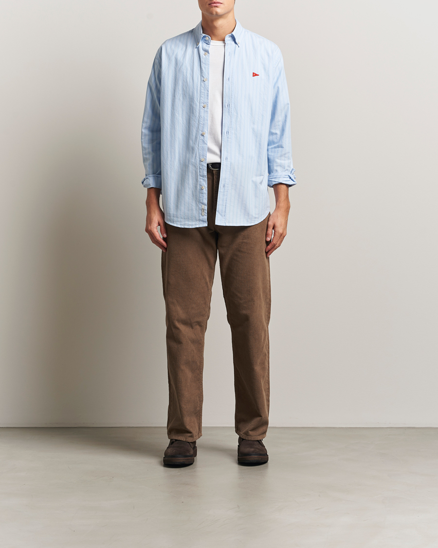 Herr | Skjortor | Forét | Flag Regular Fit Oxford Shirt Light Blue Stripe