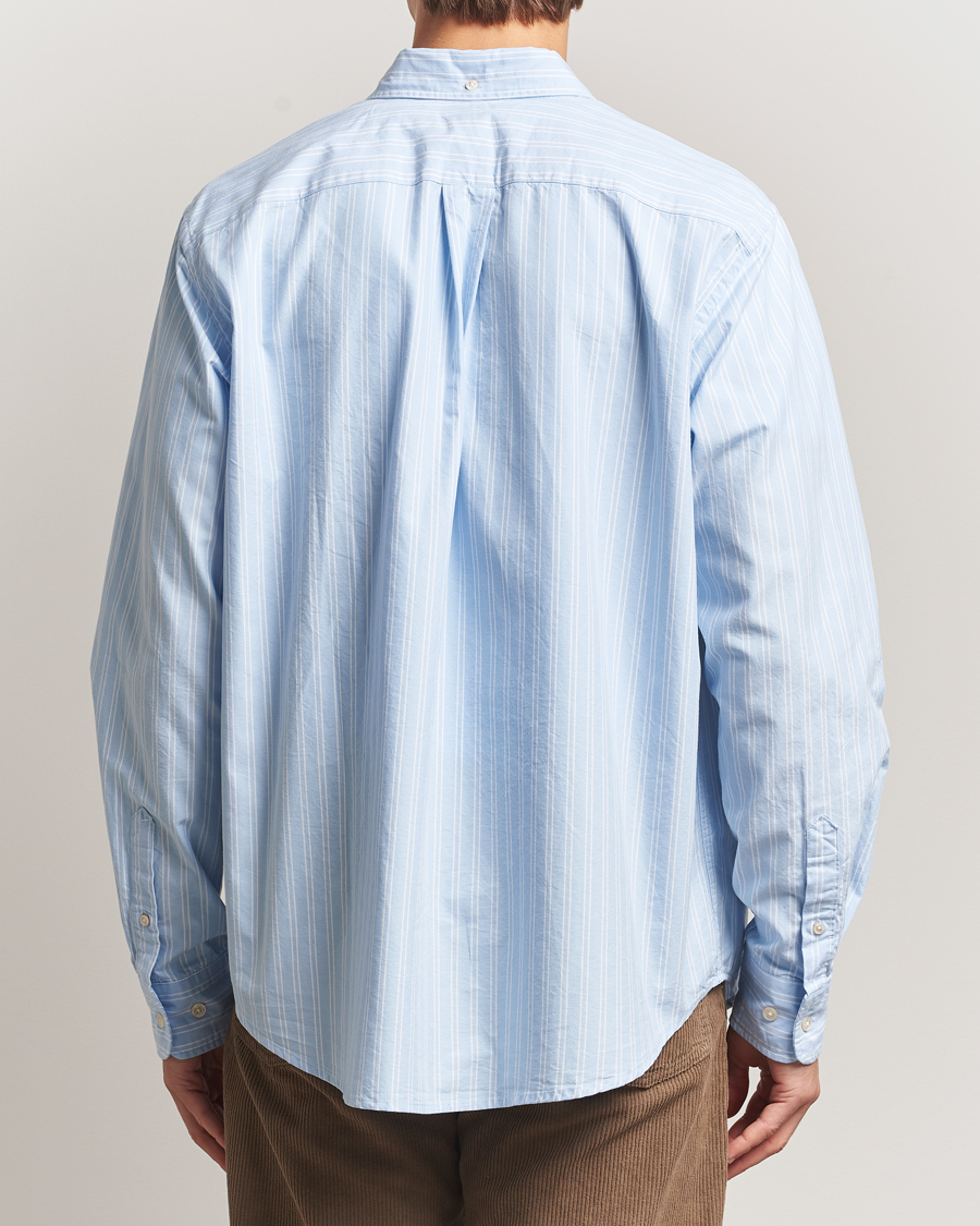 Herr | Skjortor | Forét | Flag Regular Fit Oxford Shirt Light Blue Stripe