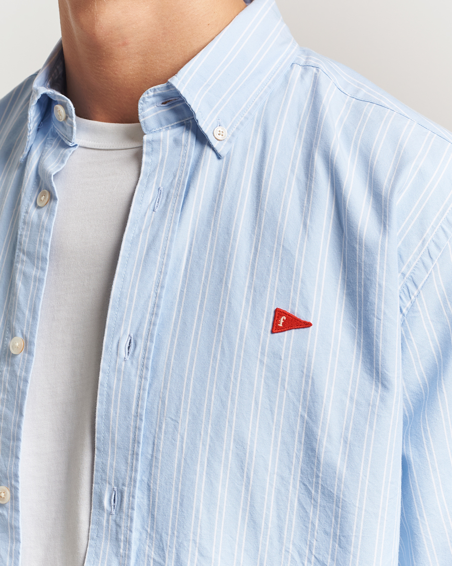 Herr | Skjortor | Forét | Flag Regular Fit Oxford Shirt Light Blue Stripe