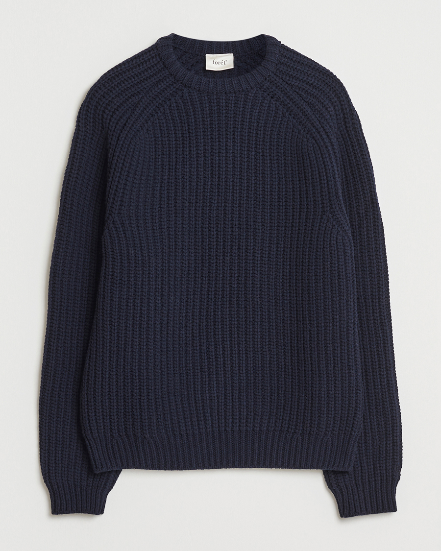 Herr | Tröjor | Forét | Trip Chunky Rib Knit Navy
