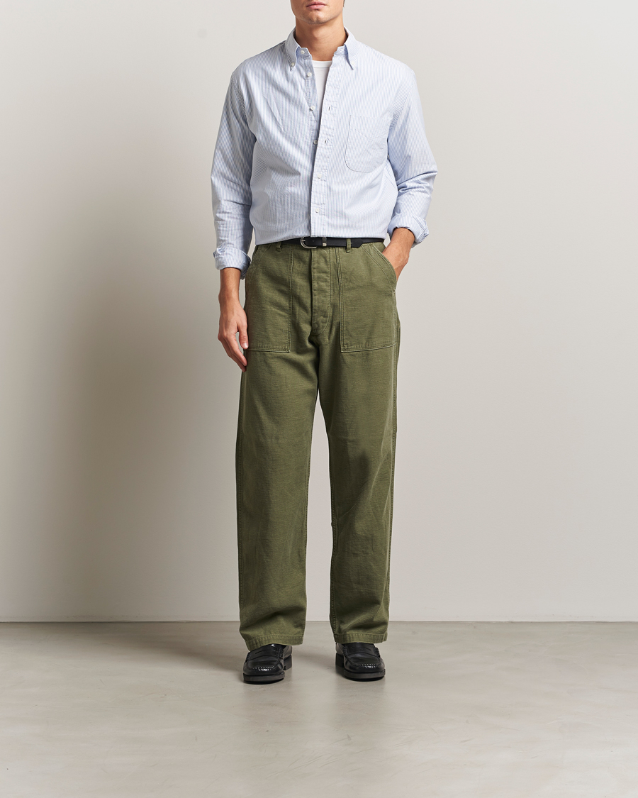 Herr | Skjortor | Gitman Vintage | Oxford Button Down Shirt Light Blue Stripe