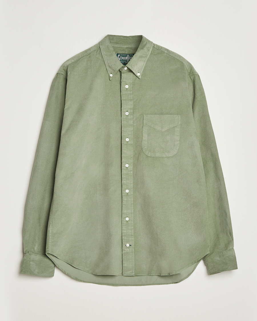 Herr | Skjortor | Gitman Vintage | Corduroy Button Down Shirt Sage