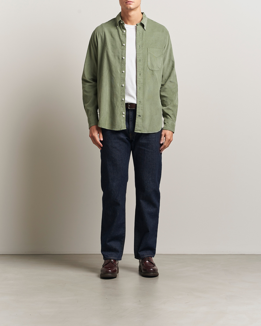 Herr | Skjortor | Gitman Vintage | Corduroy Button Down Shirt Sage