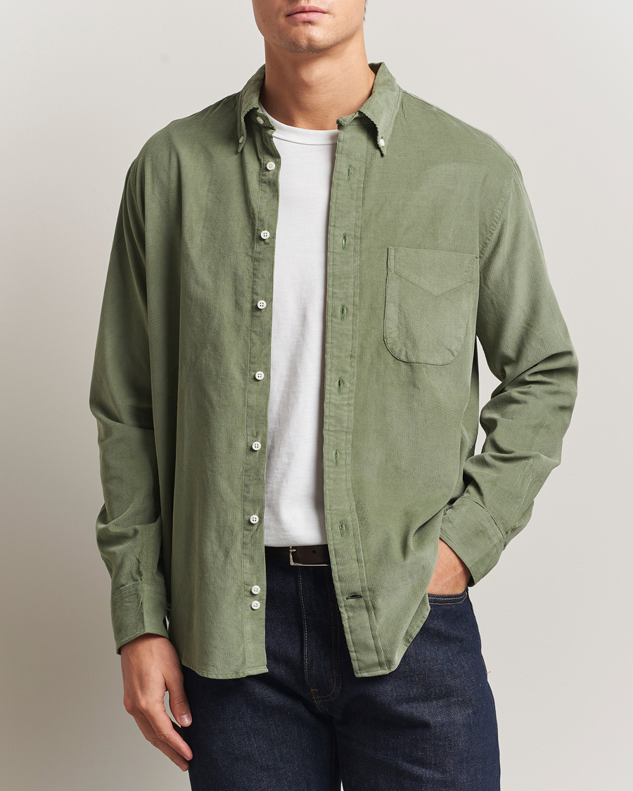 Herr | Skjortor | Gitman Vintage | Corduroy Button Down Shirt Sage