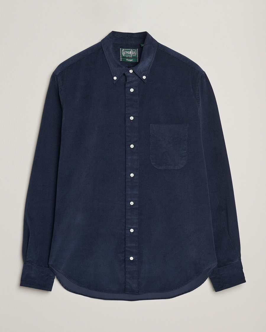 Herr | Skjortor | Gitman Vintage | Corduroy Button Down Shirt Navy