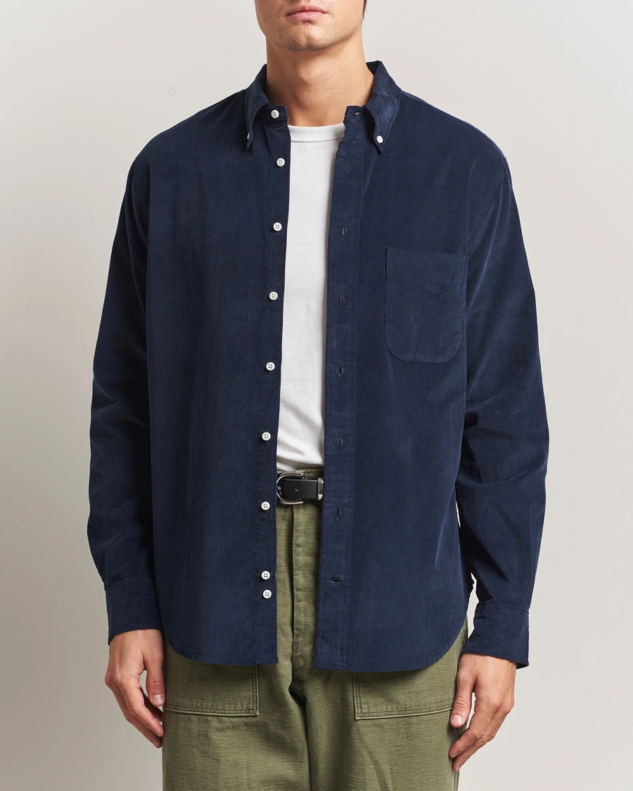 Herr | Skjortor | Gitman Vintage | Corduroy Button Down Shirt Navy