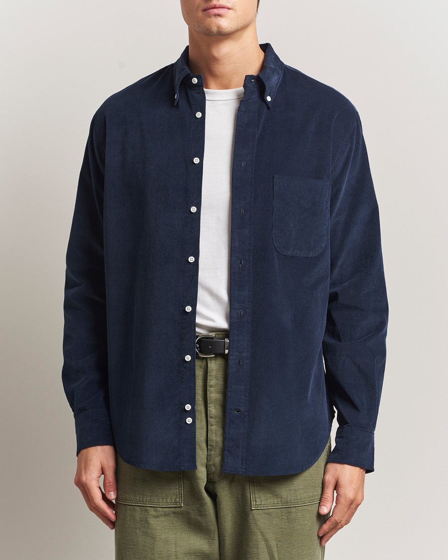 Herr | Skjortor | Gitman Vintage | Corduroy Button Down Shirt Navy